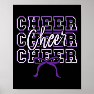 Zoete Paarse Boog Sport Cheer Cheerleader Cheerlea Poster