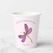 Zoete Paarse dragonfly - Babydouche Papieren Bekers (Voorkant)
