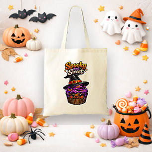 Zoete Paarse Kawaii Heks Cupcake Trick or Treat Tote Bag