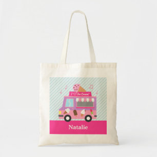 Zoete Paarse Roze IJscowagen Voor Meisjes Boodscha Tote Bag