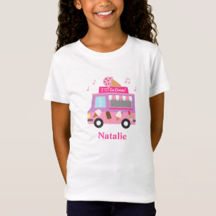 Zoete Paarse Roze IJscowagen Voor Meisjes T-shirt