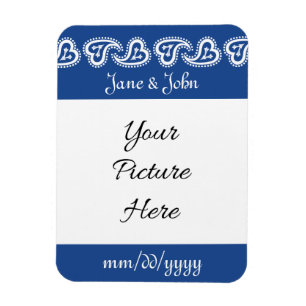 Zoete Paisley Harten in Blauw Save-the-Date Magnet Magneet
