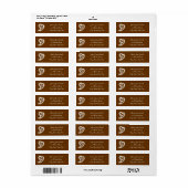 Zoete Paisley Harten in Chocolade Adreslabel Etiket (Full Sheet)
