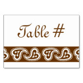 Zoete Paisley Harten in Chocolate Table Kaart (Achterkant)
