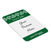 Zoete Paisley Harten in Groene Save-the-Date Magne Magneet (Rechterzijde)