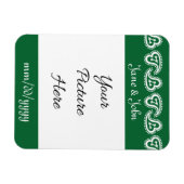 Zoete Paisley Harten in Groene Save-the-Date Magne Magneet (Horizontaal)
