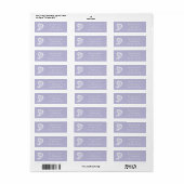 Zoete Paisley Harten in Lavendel Adreslabel Etiket (Full Sheet)