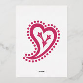 Zoete Paisley Harten in Raspberry Folie Invitation Uitnodiging (Achterkant)