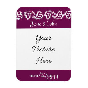 Zoete Paisley Harten in Wijn Save-the-Date Magnet Magneet