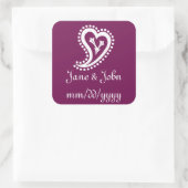 Zoete Paisley Harten in Wijn Sticker (Tas)