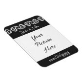 Zoete Paisley Harten in Zwart Save-the-Date Magnet Magneet (Rechterzijde)