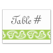 Zoete Paisley Hearts in Peridot Table Kaart (Achterkant)