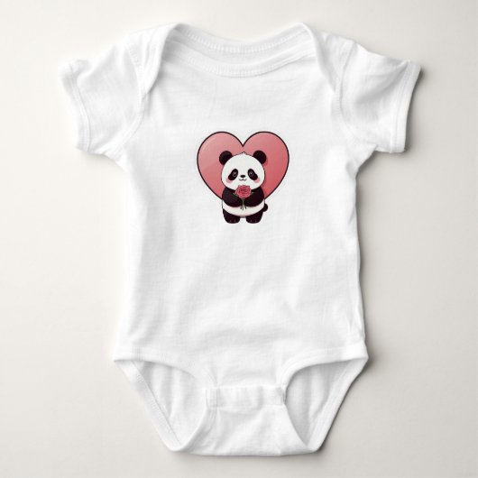 Zoete Panda Hart Romper (Voorkant)