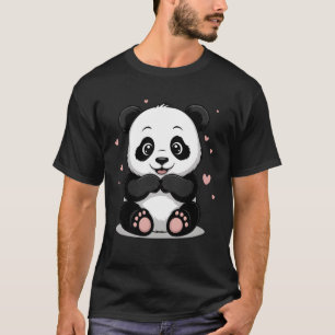 Zoete panda met harten Kawaii-beer Liefdestijl 1 T-shirt