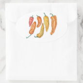 Zoete paprika's ovale sticker (Tas)