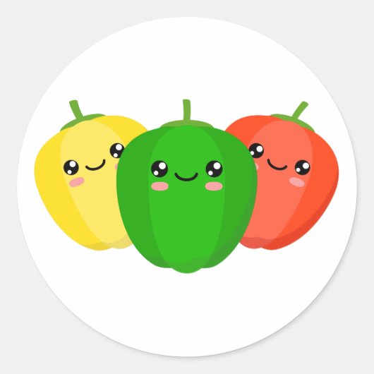 Zoete paprika's ronde sticker (Voorkant)