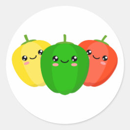 Zoete paprika's ronde sticker