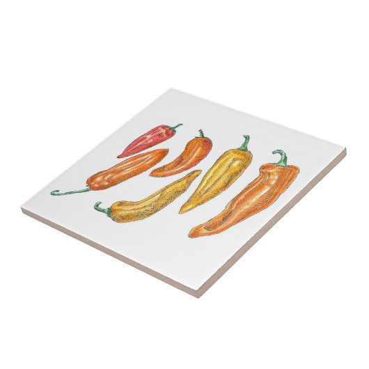 Zoete paprika's tegeltje (Zijkant)