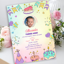 Zoete Pastel Cute Baby Jongen 1e Verjaardag Foto