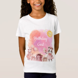 Zoete Pastel Dieren Verjaardags T-Shirt 