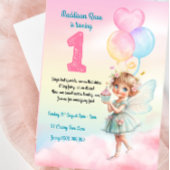 Zoete Pastel Fee 1e Verjaardagsuitnodiging Kaart