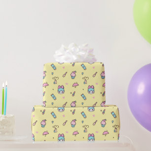 Zoete Pastel Kawaii Geel Cadeaupapier