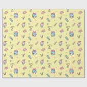 Zoete Pastel Kawaii Geel Cadeaupapier (Vlak)