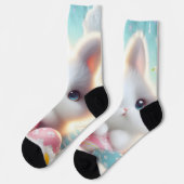 Zoete Pastel Kawaii Kitten Pasen Eieren Sokken (Links)