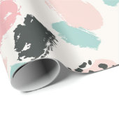 Zoete pastel luipaard vlekken cadeaupapier (Rol Hoek)