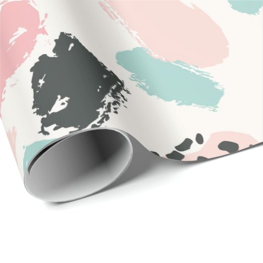 Zoete pastel luipaard vlekken cadeaupapier (Rol Hoek)