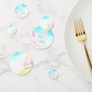 Zoete pastel onederland waterverf 1e verjaardag confetti