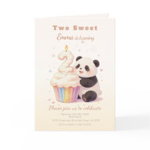 Zoete Pastel Panda Baby 2e Verjaardag