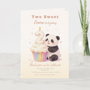 Zoete Pastel Panda Baby 2e Verjaardag