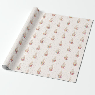 Zoete Pastel Panda Baby 2e Verjaardag Cadeaupapier