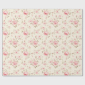 Zoete pastel roze rozen cadeaupapier (Vlak)