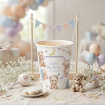 Zoete Pastel Teddybeer vlinder ster Baby Shower