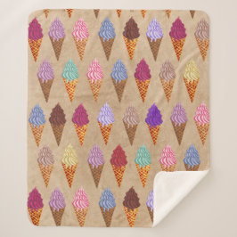 Zoete Pastel Waterverf Ijsje Meisjes Babykamer Sherpa Deken