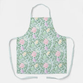 Zoete pastelbloemen op blauw schort (Voorkant)