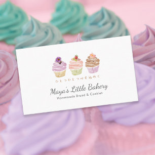 Zoete Pastelkleurige Cupcake Bakkerij Gebak Chef Visitekaartje