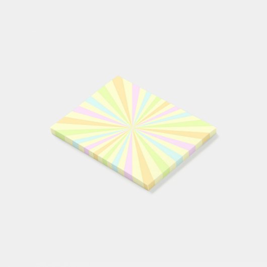 Zoete pastels draaiende wiel barst uit post-it® notes (Schuin)