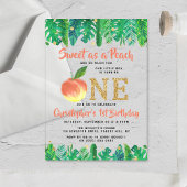 Zoete peach boys 1e verjaardag acryl uitnodigingen