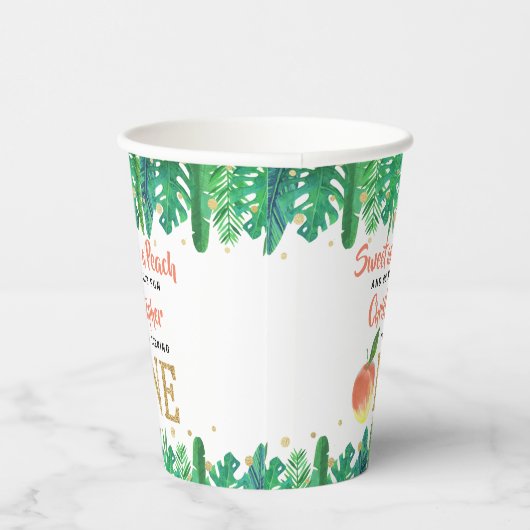 Zoete peach boys 1e verjaardag papieren bekers (Rechts)