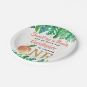 Zoete peach boys 1e verjaardag papieren bordje (Gekanteld)