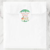 Zoete peach boys 1e verjaardag ronde sticker (Tas)