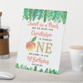 Zoete peach boys 1st Birthday Welkom Reclamebord Met Voetstuk (Insitu)