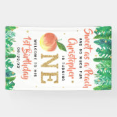 Zoete peach boys 1st Birthday Welkom Spandoek (Horizontaal)