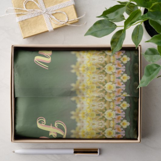 Zoete peach en Butter Yellow Tissuepapier (Geschenk)