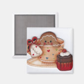 Zoete peperkoek in Teacup Magneet (Voorkant / Achterkant)
