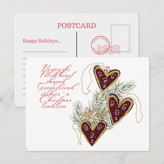 Zoete peperkoek Vakantie Tradities uit Polen Uitnodiging Briefkaart (Voorkant / Achterkant)