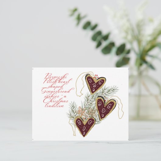 Zoete peperkoek Vakantie Tradities uit Polen Uitnodiging Briefkaart (Staand voorkant)
